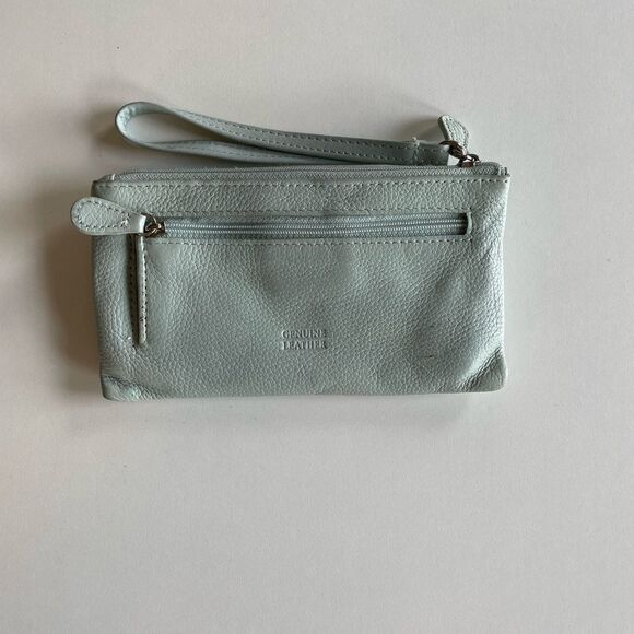 Pre-Loves Giani Bernini Mint Green Genuine Leather Womens Wristlet - Picture 6 of 7